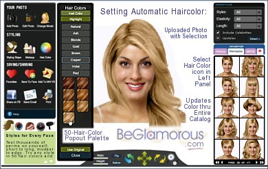Upload a picture of your face, 
test hair colors online